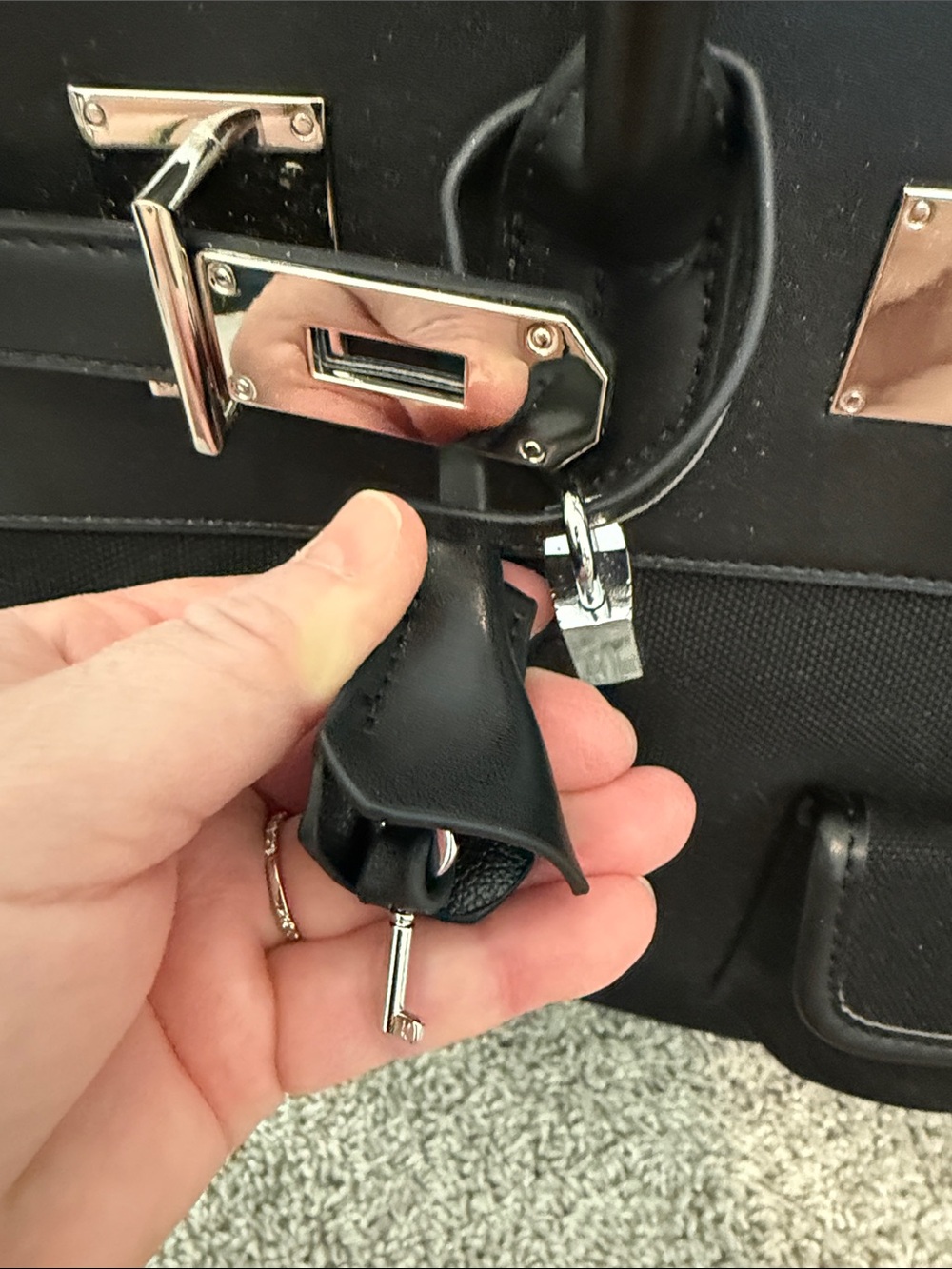 INSPIRED … Black Canvas & Leather Top-Handle Tote - Picture 11 of 12